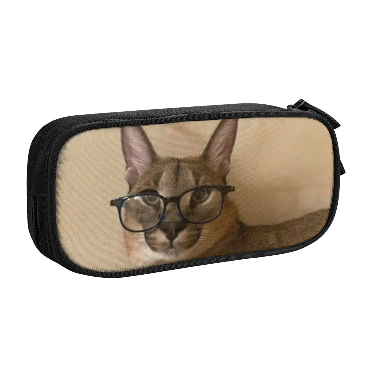 Funny Caracal Cat Floppa Meme Korean Pencil Cases Girl Boy Large Storage Pencil Bag Pouch Students Stationery