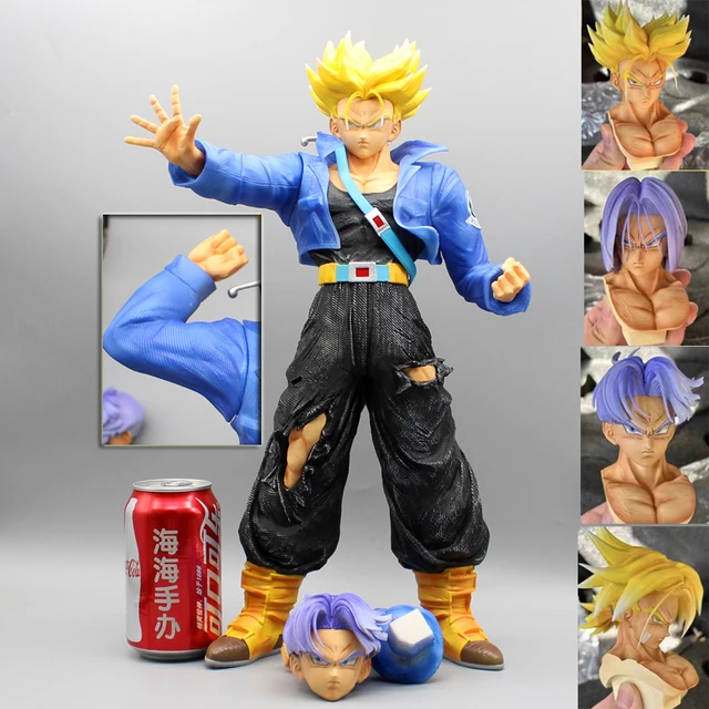 thumbnail image 1 of Figuras de Trunks de Dragon Ball Z de 41 cm, figura de Super Saiyan de 4 cabezas y 2 manos, estatua de anime de PVC, modelo de acción coleccionable, juguete de decoración de escritorio, 1 of 4