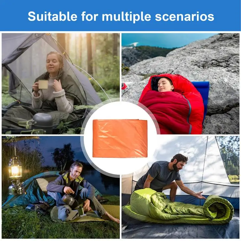 Portable Waterproof Emergency Survival Sleeping Bag Outdoor Camping Gear Thermal Sack First Aid Rescue PE aluminum film Blanket