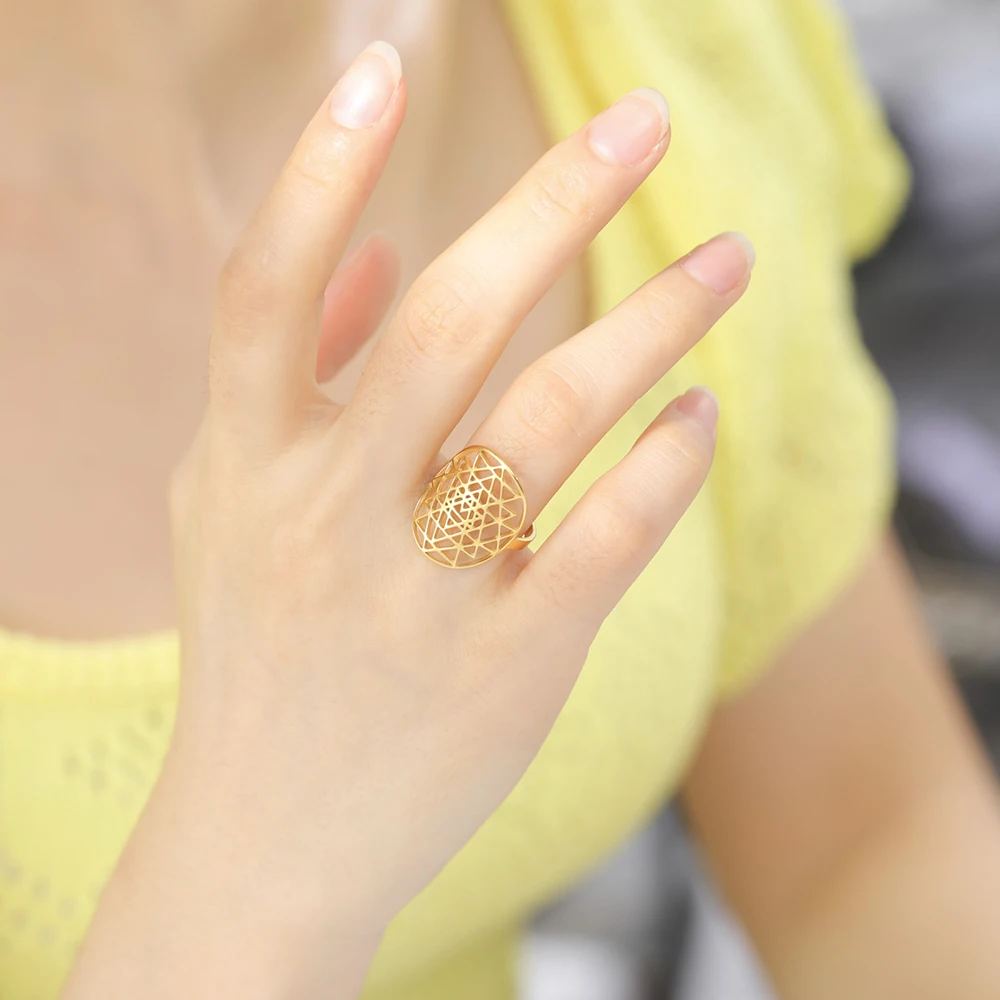 Sri Yantra Ring-Vermeil – Light By Debra Skyler