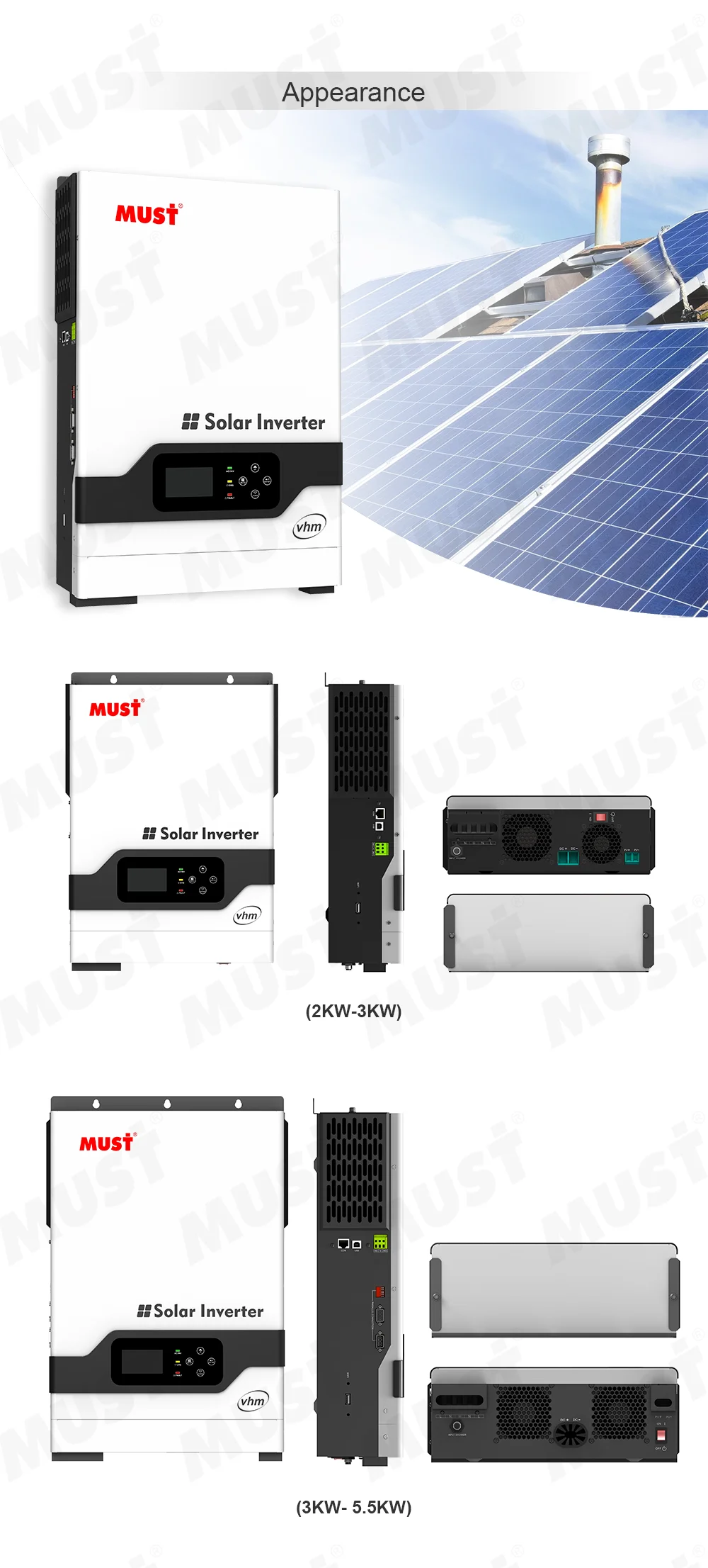 Inverter Hybrid 2023 - 2023 3kw Grid Hybrid Solar Inverter Pv18 24v 3000w  Built-in - Aliexpress