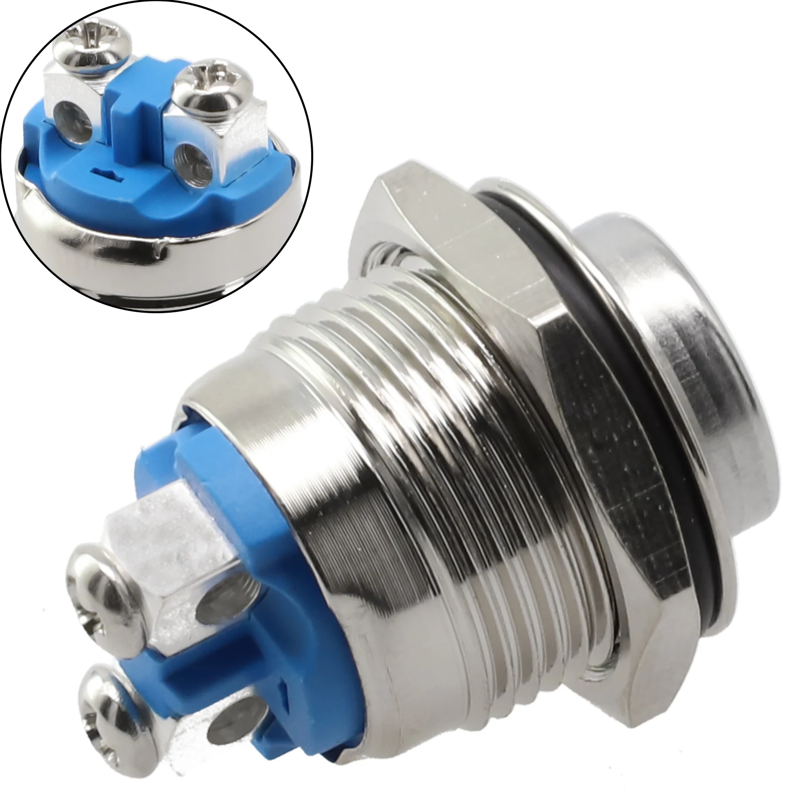 12V 16mm Metal Waterproof Push Button Momentary On Off Horn Switch Brass Waterproof Contactor Relay Control Switch