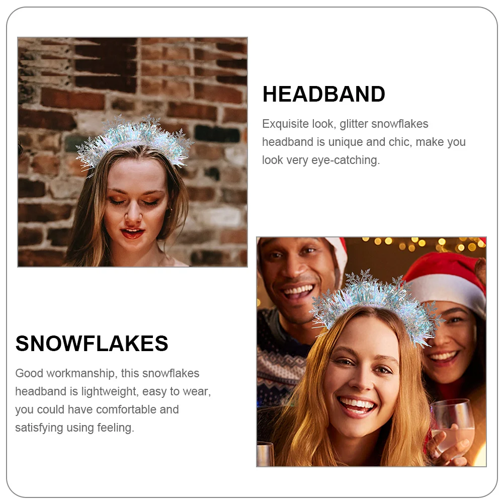 Christmas Snowflake Hair Hoop Costume Women Headband Headbands Party Crown Silver Baby 2