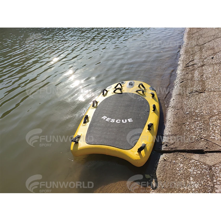 Stock Inflatable Rescue Sled Yellow Drop Stitch Fabric Small Lifeguard Rescue Board Sled for Jet Ski