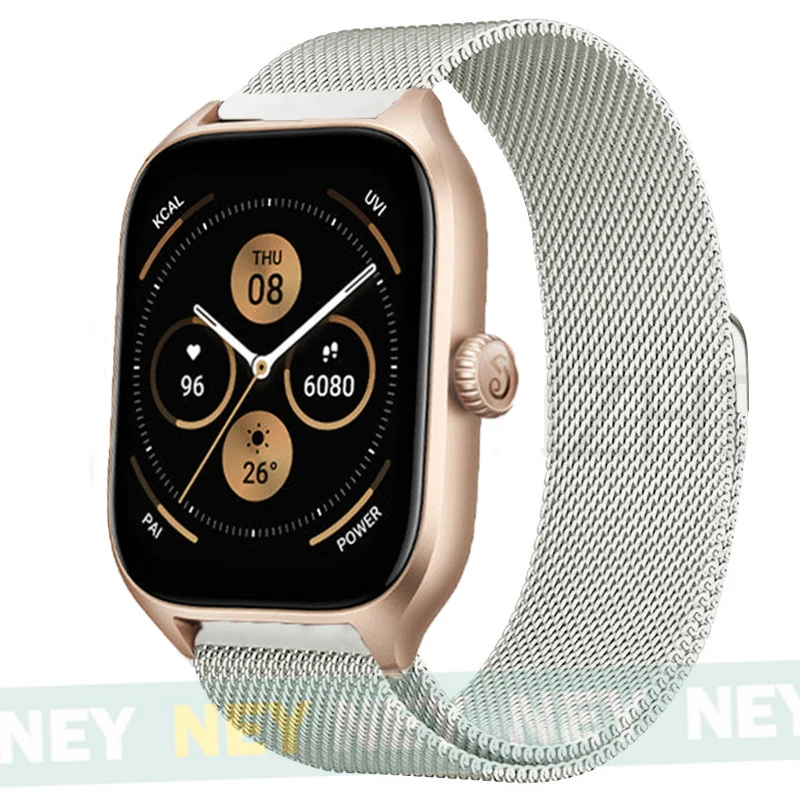 Milanese Loop Metal Bracelet for Smartwatches - Adjustable 20mm/22mm Strap