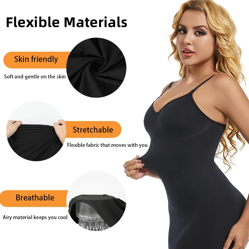 Womens Shapewear V-neck Full Slips for Under Dresses Slimming Butt Lifter Tummy Control Flat Belly Compression Body Shaper Dress 4