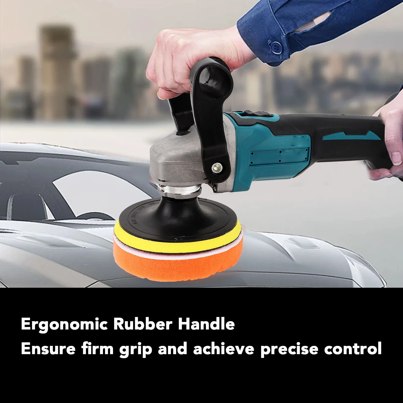 Car Polisher Cordless Buffer Polisher 6 Gear Speed 18V Battery Powered Brushless Cordless Grinding Polishing Machine for BL1820