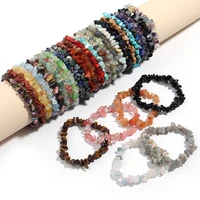 Reiki treatment Crystal Quartz Natural Stone Bracelet Charm Raw chip Healing Chakra Yoga Stretch Bangle for women men boy girl 1