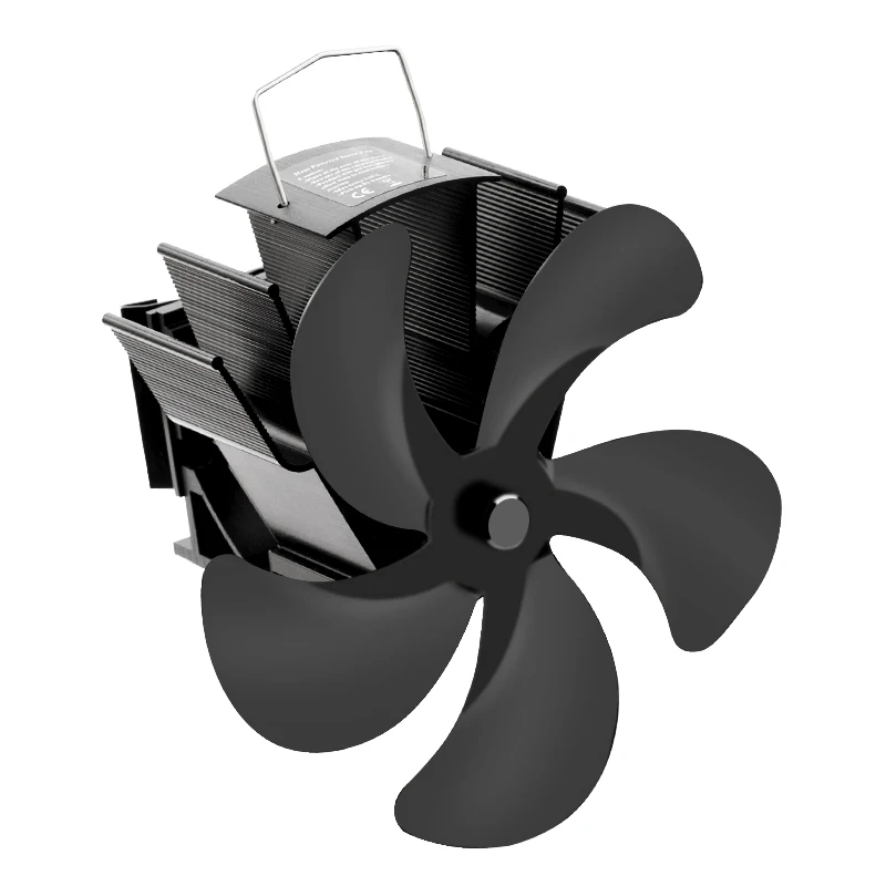 5BladeWallMoutedStoveFanHeatPoweredFireplaceFanLogWood