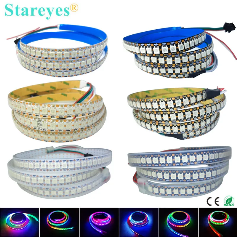 1 Piece Magic color SMD 5050 1m WS2812B DC5V 144 LED/m RGB LED Strip Individually Addressable Digital IC Led Tape Rope Light