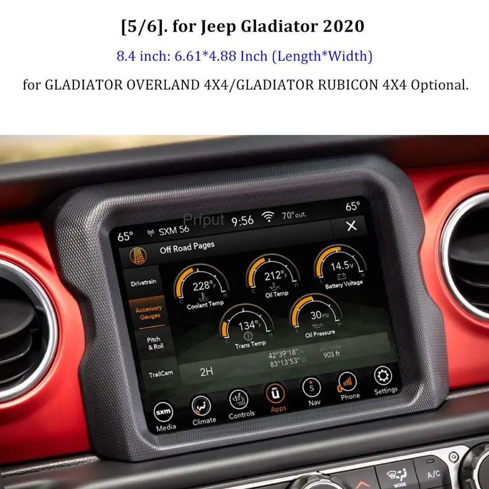 Pellicola Protettiva per Jeep per Wrangler per JL 2018 2019 Pellicola Proteggi Schermo in Vetro Temperato 8.4 Pollici Navigazione GPS per Auto Accessori Interni Auto Salvaschermo Navigazione