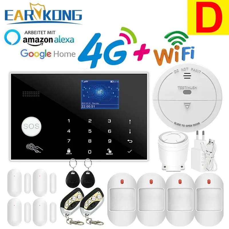 House Alarms For Home Security Tuya Smart WIFI 2G/ 4G 3G GSM Home