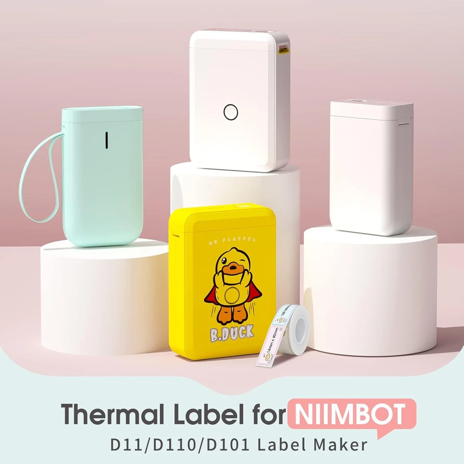 Niimbot D11 D110 D101 H1S Label Printer Sticker Color Cartoon Label Name Tag Thermal Paper for Kitchen Storage Office Class