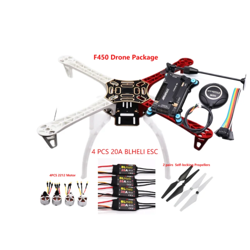 

F450 Drone Kit With 450 Frame For APM2.8+M8N GPS+ Shock absorber +GPS stand With Landing Gear