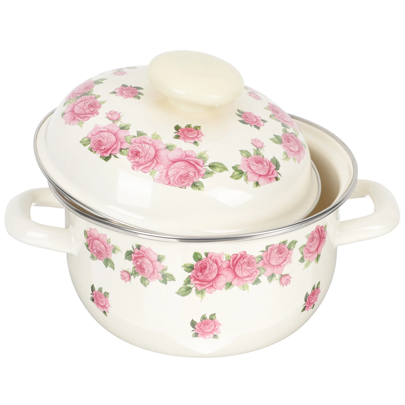 

Enamel Milk Pot Heat-resistant Milk Stockpot Double-handle Milk Heating Pot Non-stick Saucepan