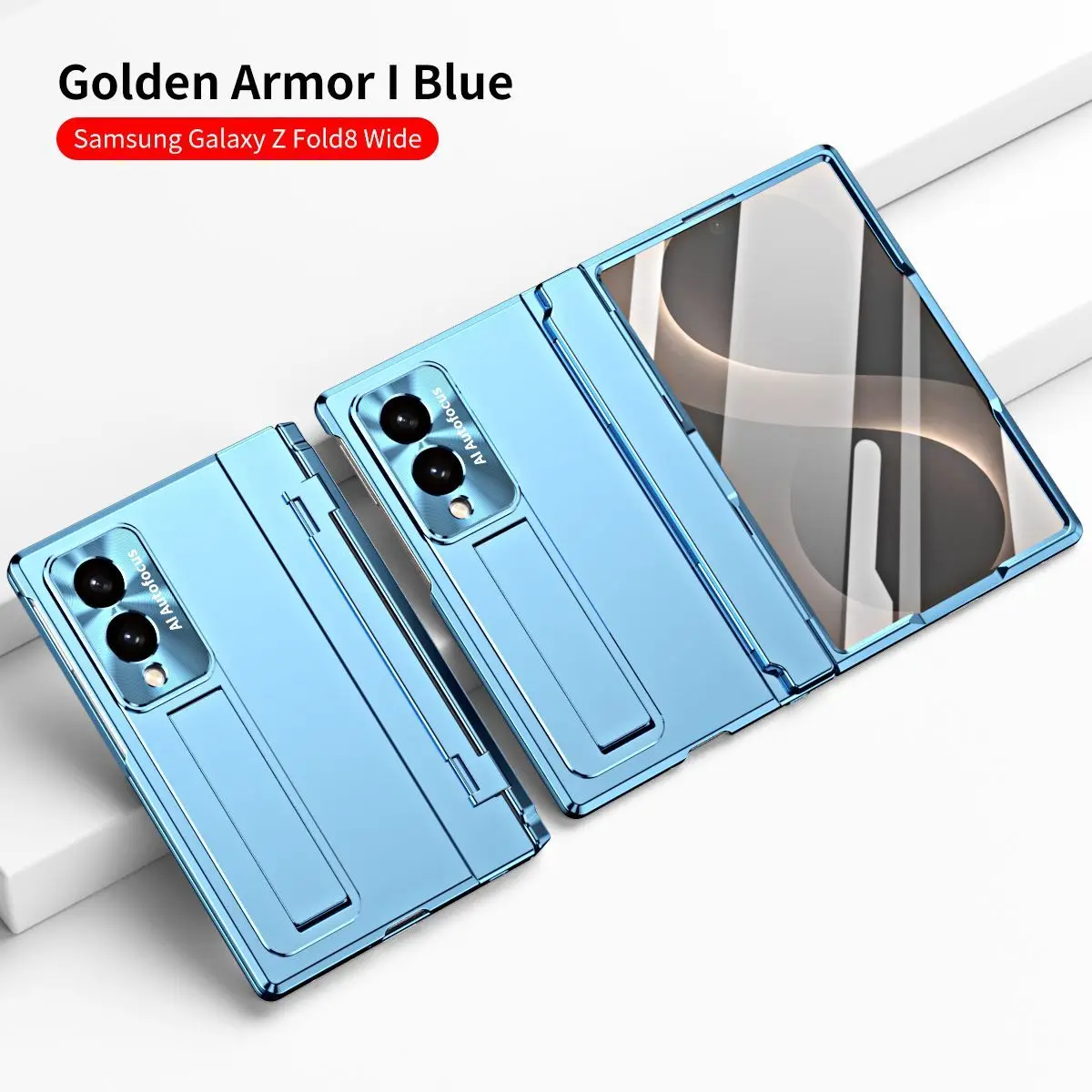Wide Protective Case with Built-in Magnetic Screen Protector and Textured Metallic Finish - Shockproof and MagSafe Compatible