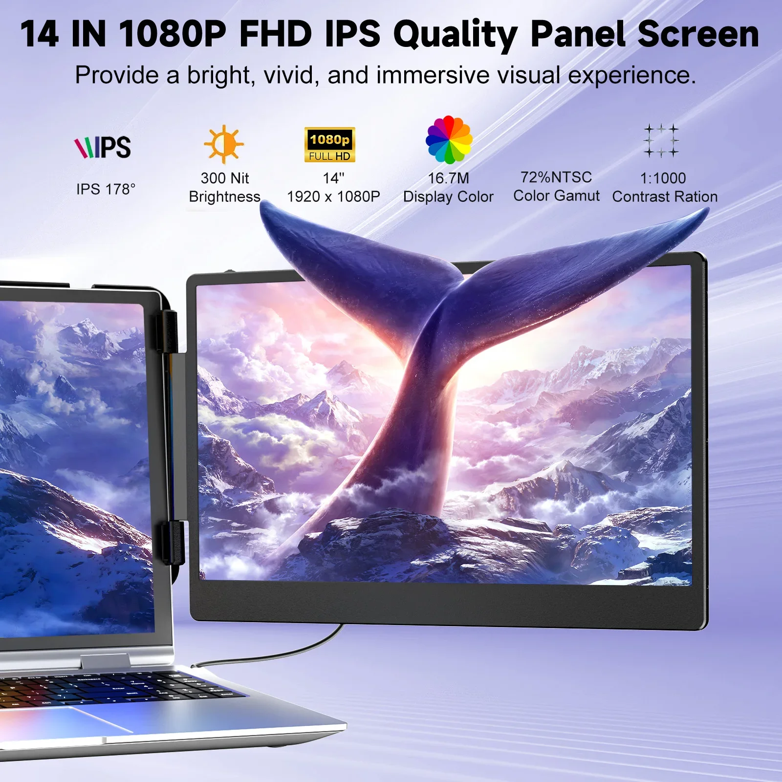 2026 OEM S2 트리플 휴대용 노트북 스크린 확장 모니터 14인치 FHD 10..