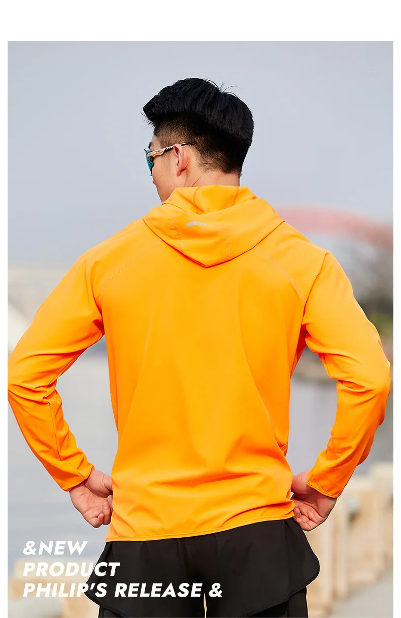 Running windbreaker light breathable sports coat outdoor long sleeve zipper hoodie jackets for men