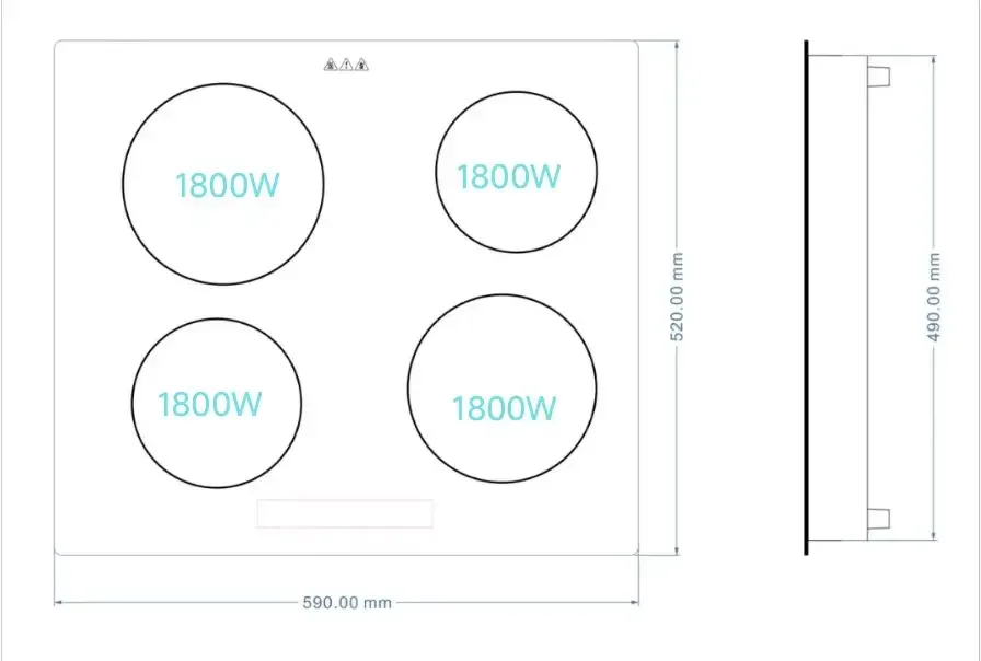 Hidden Induction Cooktop Invisible Built-In Ceramic Stove Hob under Granite Stov