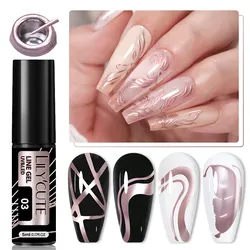 LILYCUTE 5ml Super Bright Metallic Gel Nail Polish - Gold & Silver Mirror Finish (Rose Gold 03)