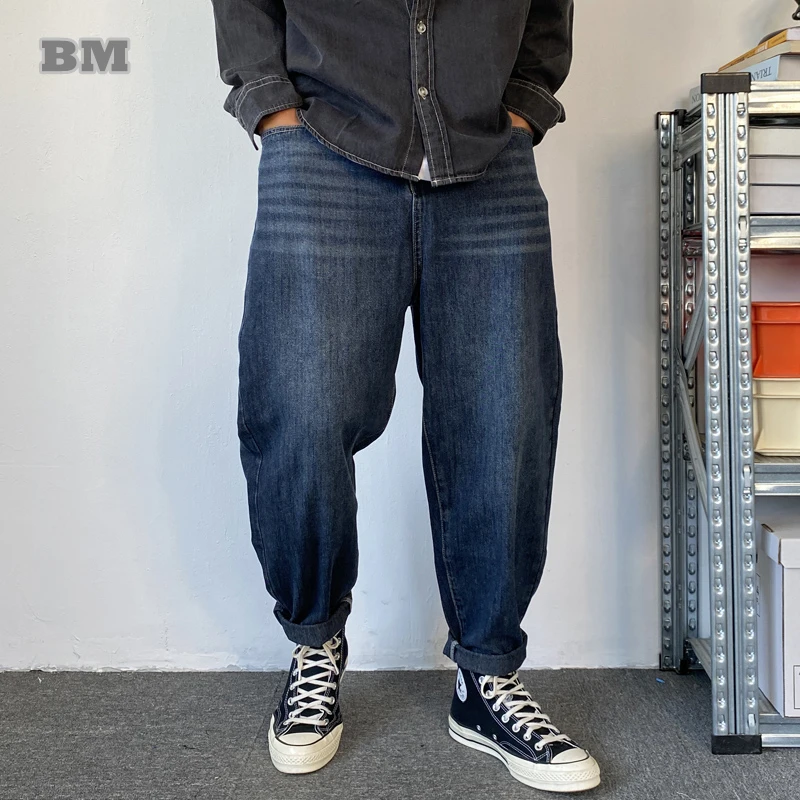 

American Retro High Quality Straight Jeans Men Clothing Loose Trend Streetwear Cargo Pants Harajuku Casual Denim Trousers Male