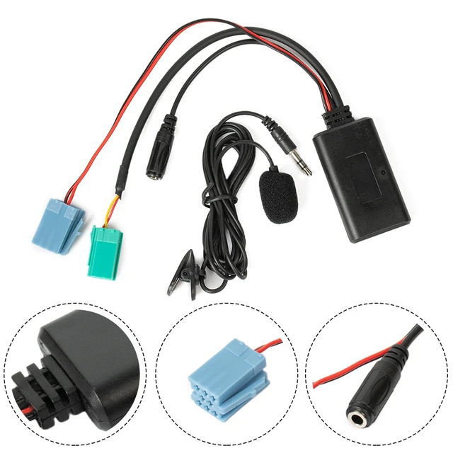 1pcs Car Bluetooth 5.0 Stereo Audio AUX Input Cable For Renault