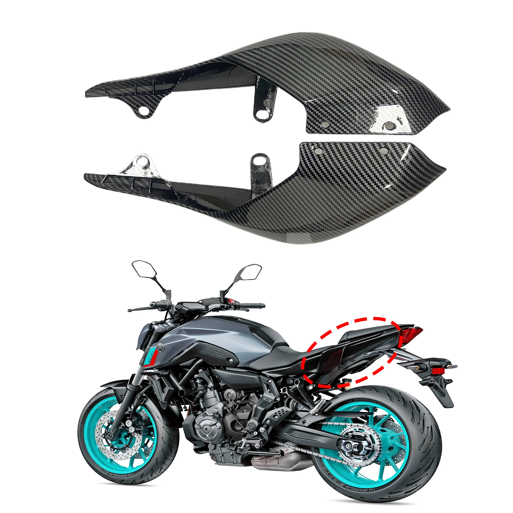 MT07-FZ-07-Motorcycle-Tail-Fairing-Under-Seat-Panel-Side-Cover-Rear ...