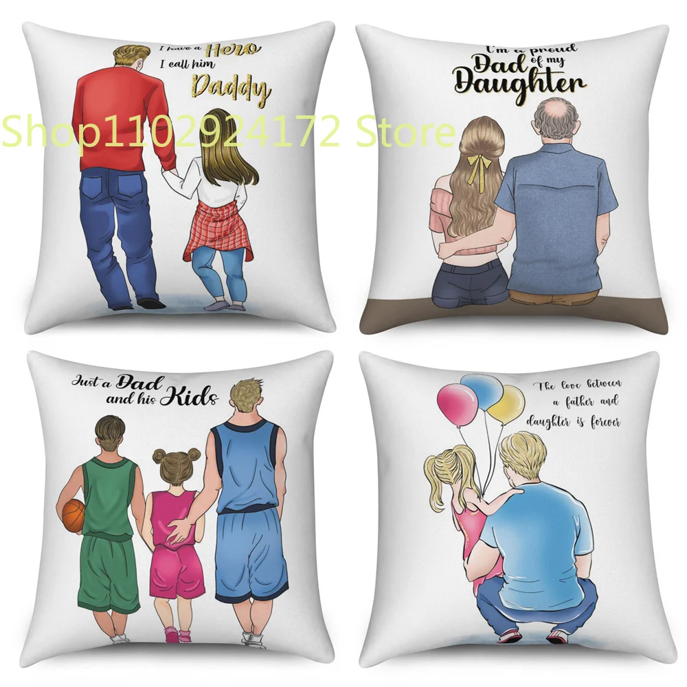 

Customizable Pillowcases Home Sofa Decorative Throw Dad and Kids Cushion Covers