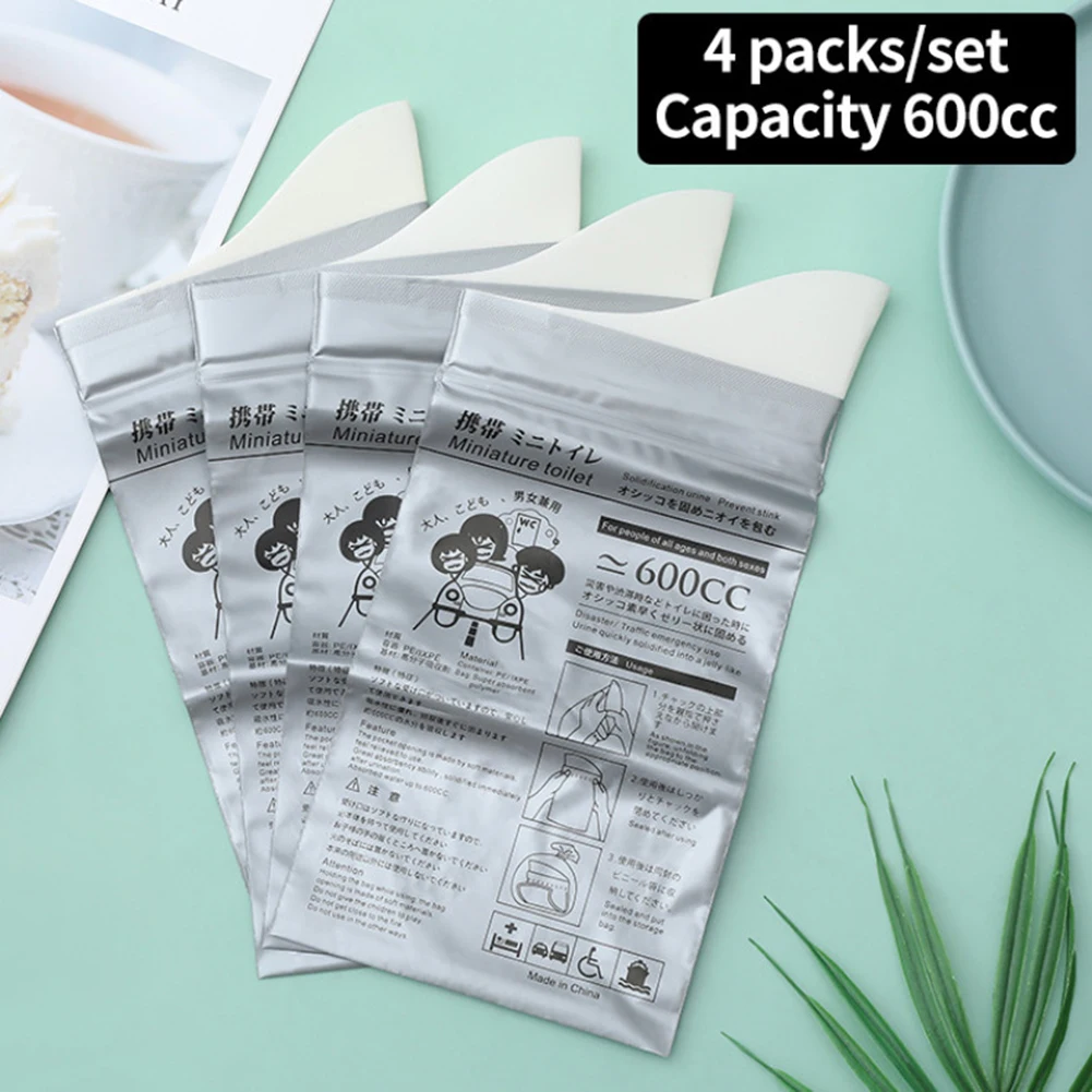 4Pcs Camping Pee Bags Disposable Outdoor Urine Bags Portable 600ML for Men Women Children Patient urine bag disposable urine bag