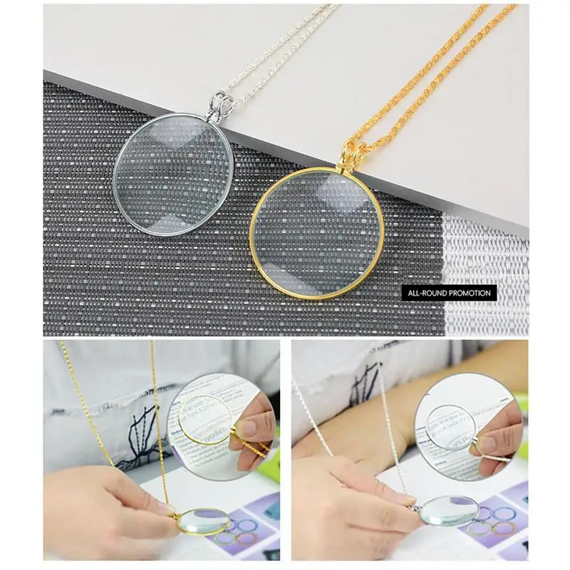 Vintage Leather Strap Necklace Handheld Mini Magnifying Glass Magnifier  Pendant for Elderly Reading Aid Easy to Use - AliExpress