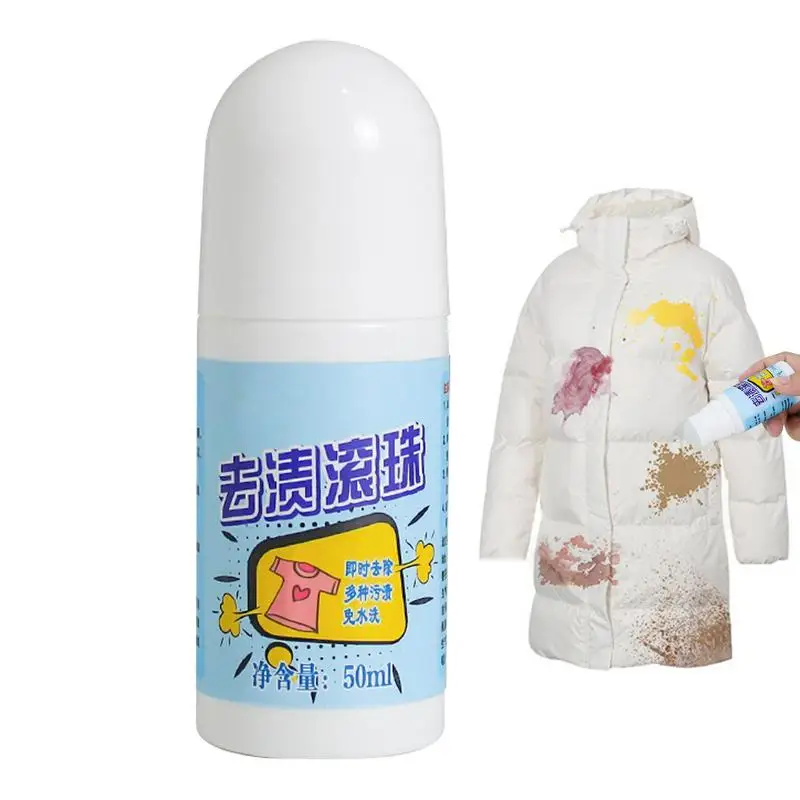 

50ML Laundry Stain Remover No-Wash Laundry Oil Stain Removal Roller Home Cleaning Agent For Jeans Clothing Pants Carpet Down