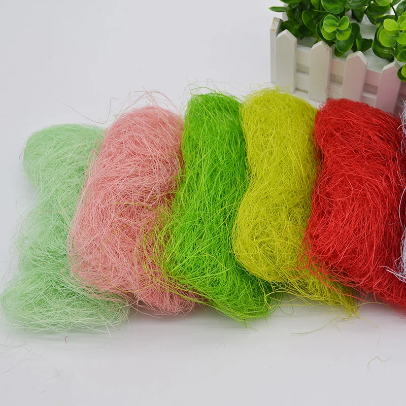 

Подарочная коробка из рафии, 50 г, Натуральный сизаль, деревенский декор, для самостоятельного изготовления свадебных цветочных гнезд, товары для упаковки