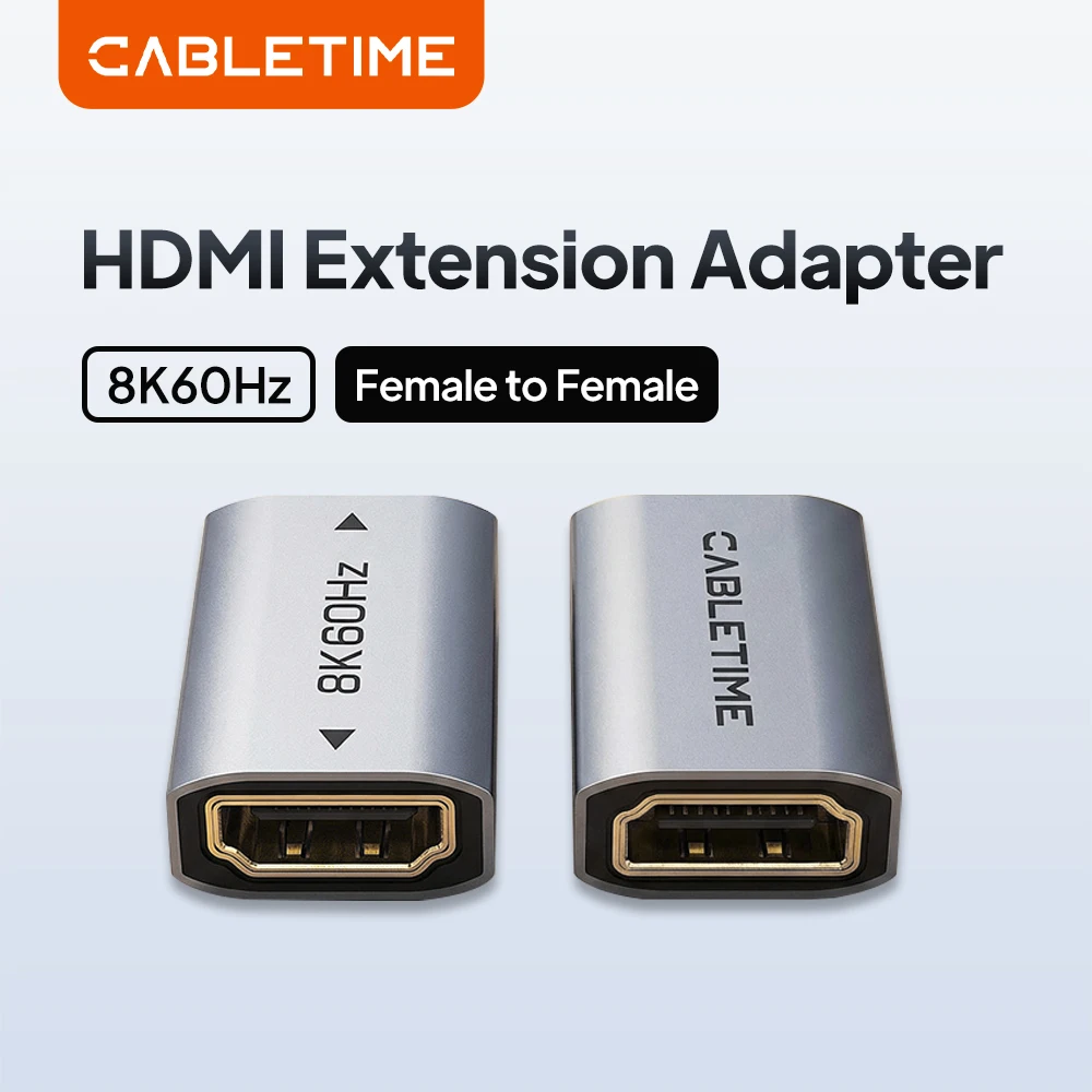 CABLETIME 8K 60HZ HDMI 2.1 커넥터 확장 어댑터 HDMI 연장기 암-암 PS5 Roku HDTV 스틱 모니터 HD 2.1용