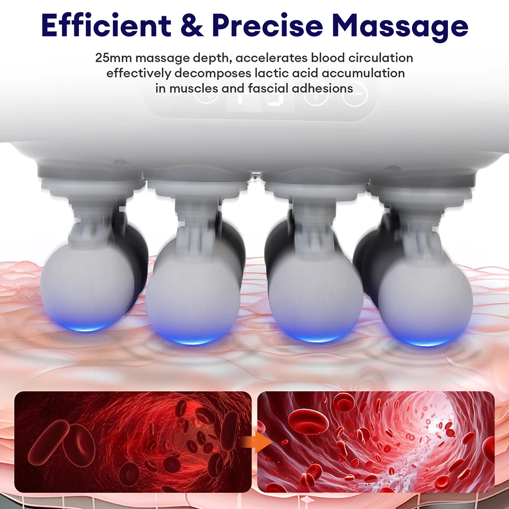 USB Rechargeable 16-head Fascia Gun 9 Levels Of Strength 9 Modes 8 Replaceable Heads To Meet The Needs Of Different Massage