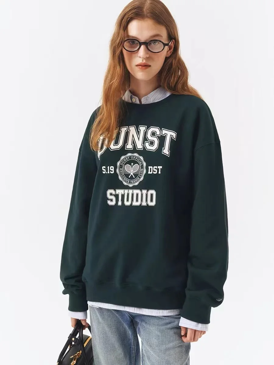 

Hot sales American vintage Spring Letter Printed O-Neck Cotton Tracksuit Casual Men Women Same Long Sleeve Quality Sweatshirts