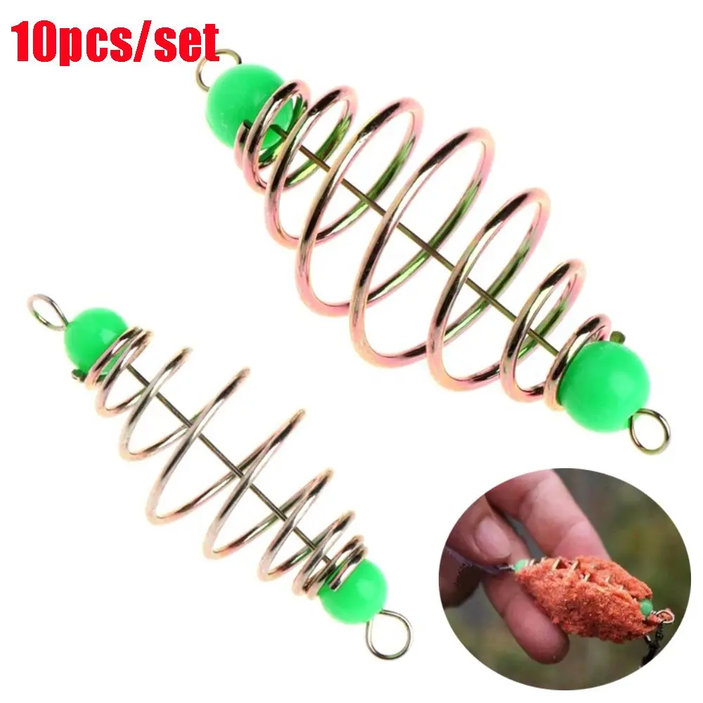 10 Pcs/Set Fishing Bait Spring Lure Inline Hanging Tackle Stainless Steel  Feeder - AliExpress