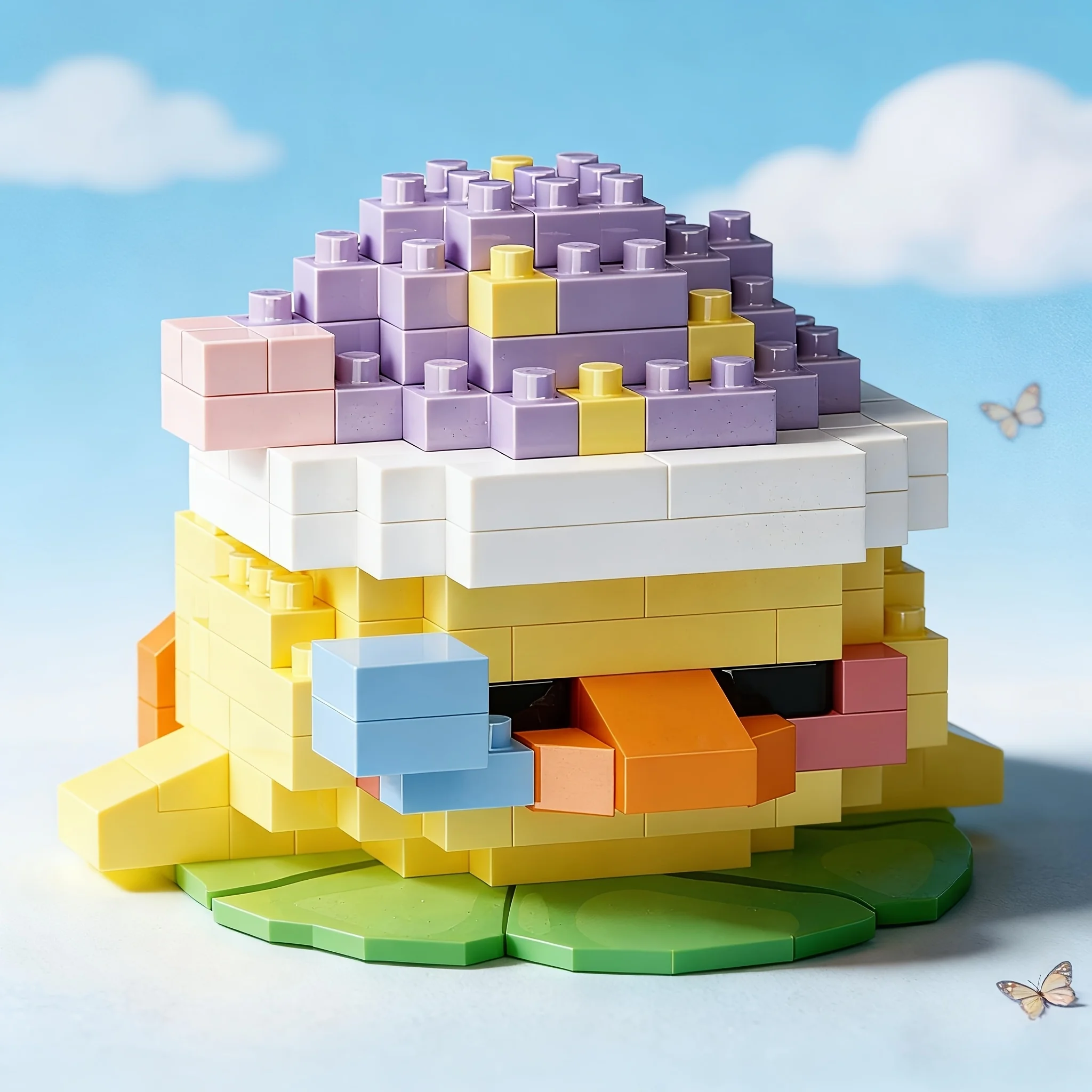 210개 노란색 슬리피 덕 블록 장난감, 3D 퍼즐 DIY 교육용 장난감, 어린이를 위한 STEM 선물, 집 장식 크리스마스 선물
