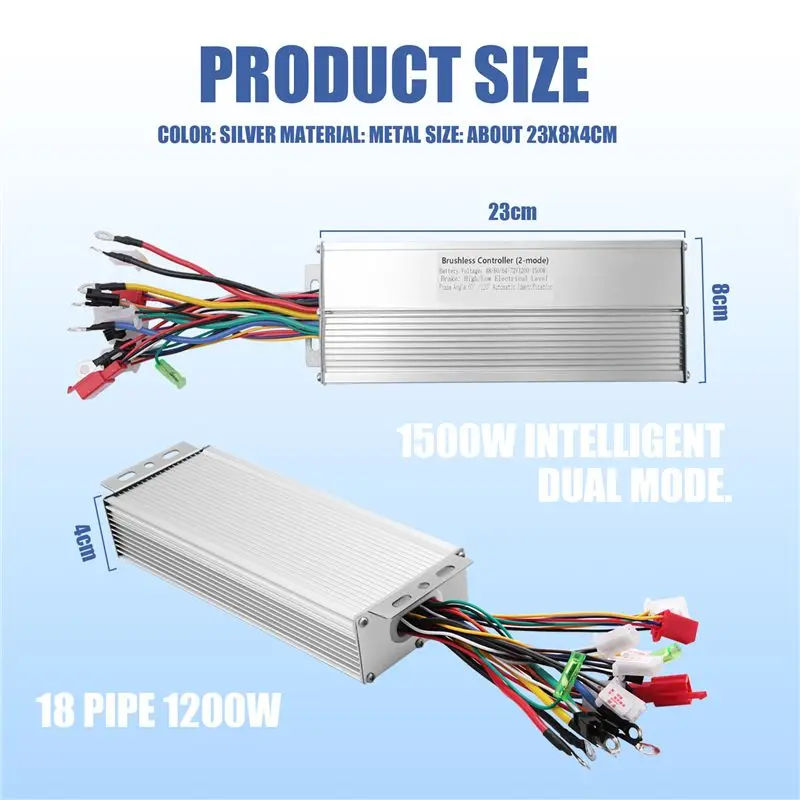 NUOVO! Disponibile - Controller Brushless 48V 60V 64V 72V 1200W 1500W 18 Tubi / Controller per E-bike / Controller Motore per Biciclette Elettriche - immagine 4