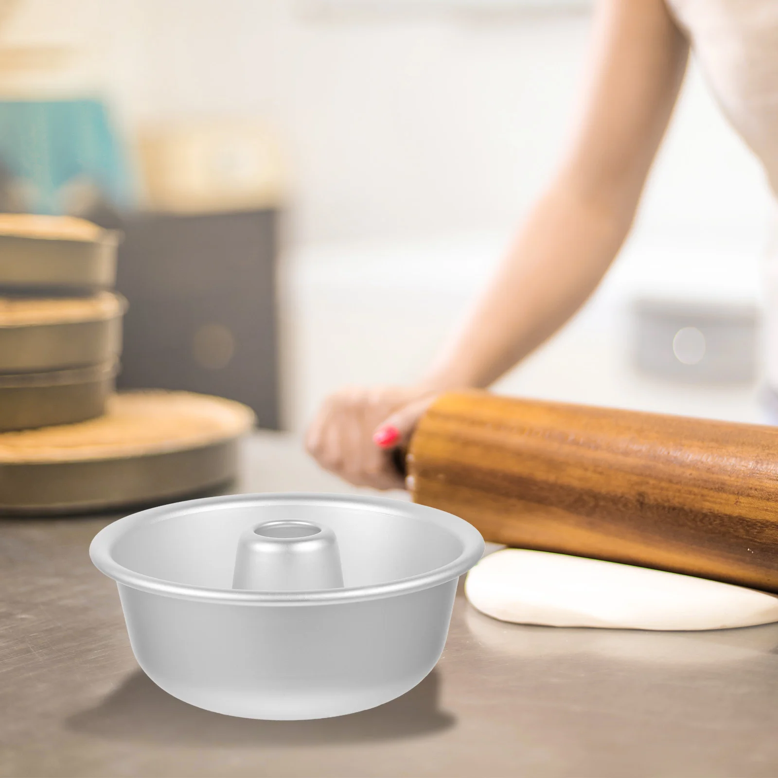 

Donut Mold Cake Making Pan Chiffon Bakeware Aluminum Alloy Small Pans Baking for Kitchen