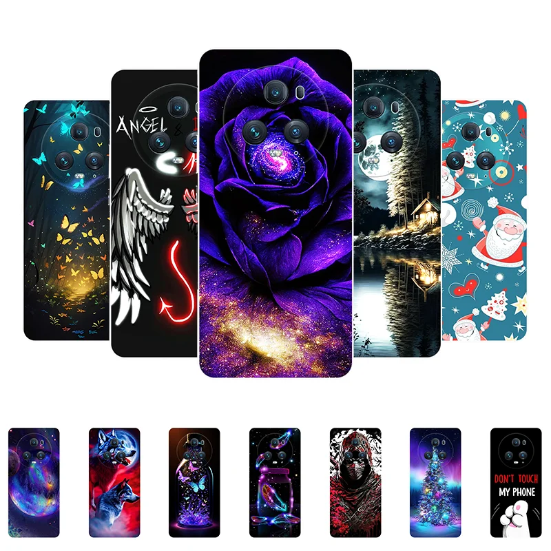 Per Honor Magic5 Pro Custodia In Silicone Soft Flower Wolf Custodia Paraurti Nera Per Honor Magic5 Pro Pgt-An10 Magic 5 Pro Cover Posteriore