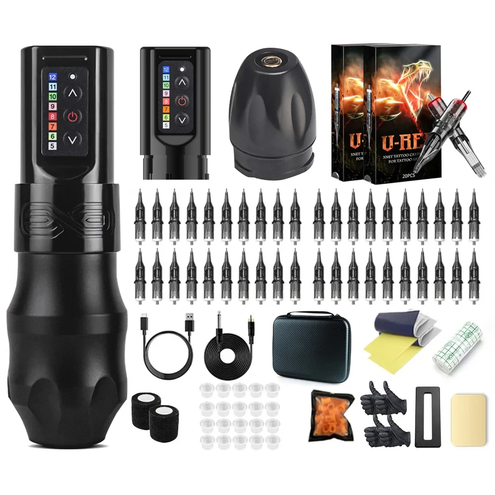 

Wireless Tattoo Machine Kit 2400mAh Battery Professional Pen Mixed Cartridges for Artists for Beginners