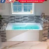 60" White Alcove Acrylic Jetted Tub with Heated Soaking and LED Lights Left Drain BS6030L 1