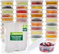 Food Storage Containers [240 Set] 8 oz Plastic Deli Containers with Lids, Slime, Soup, Meal Prep Containers 1