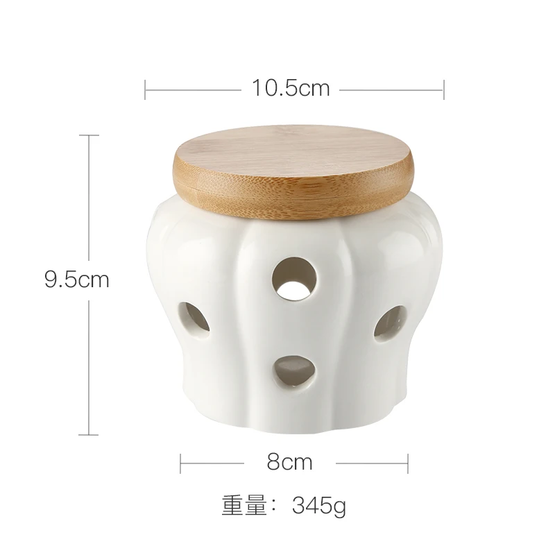 Ceramic Storage Jar Modern Hollow Storage Jar Ventilated Ceramic Storage Jar Kitchen Ginger Garlic Box Porcelain Containers Kitchen Utensils