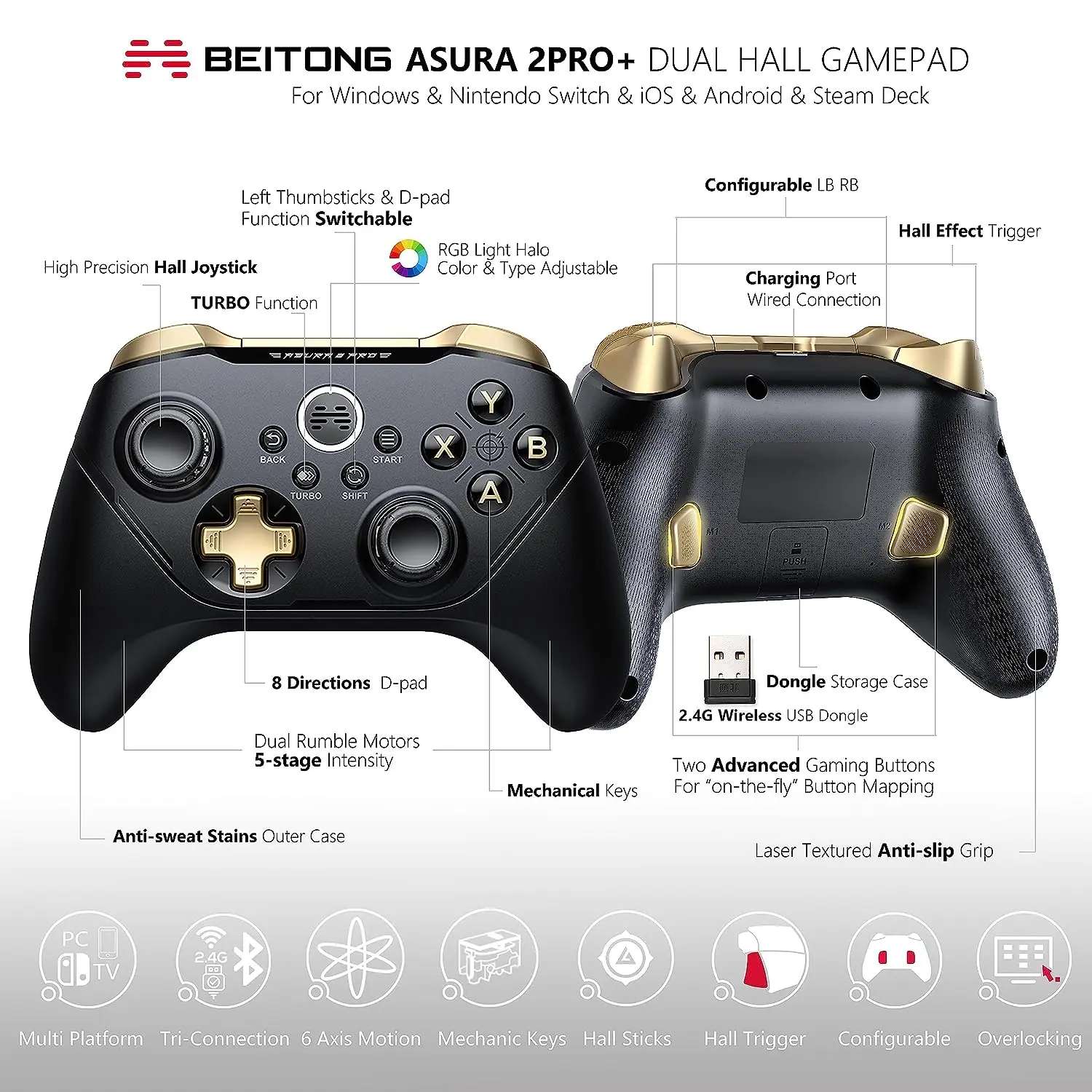 BEITONG ASURA 2 Pro +  Ʈѷ, Ȧ ̽ƽ , ٵ ġ, , ȵ̵, iOS,  ũ е