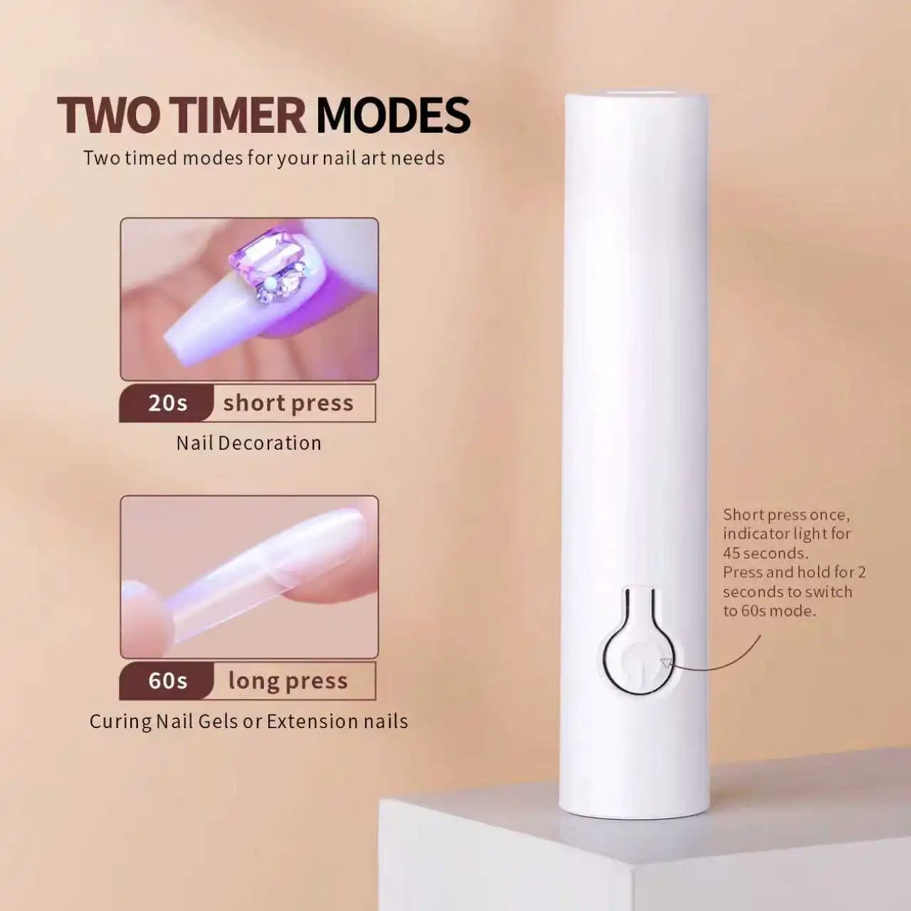 휴대용 핸드헬드 네일 건조 램프 UV/LED 네일 경화 풀 젤 폴리싱 네일 아트 도구 충전식 네일 램프