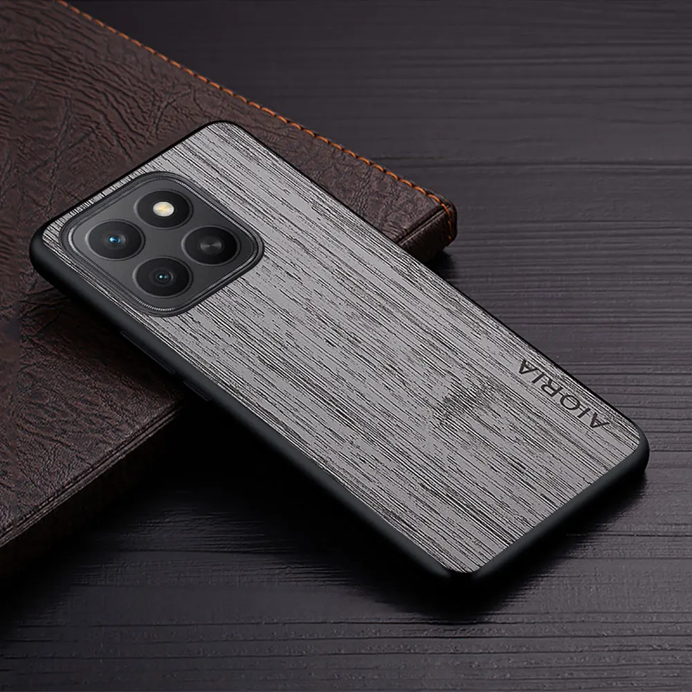 Luxury Bamboo Wood Pattern Leather Phone Case Cover