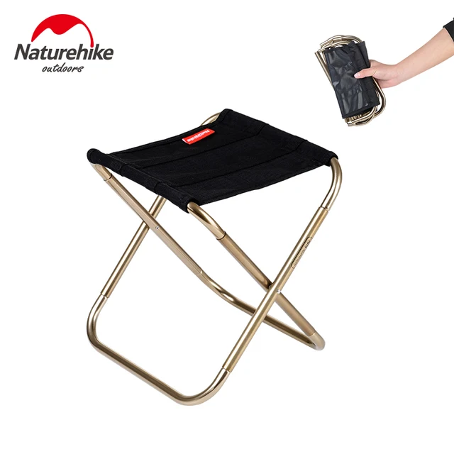 Naturehike Store Outdoor Portable Oxford Aluminum Folding Step Stool Camping Fishing Chair Camping Equipment 243g 1