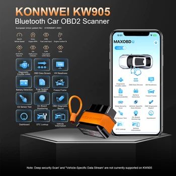 KONNWEI KW905 Scanner OBD2 Professionale per Auto, Bluetooth 5.0 per Android/iOS, Lettore di Codici, Strumento Diagnostico per Veicoli