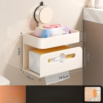 Porta fazzoletti a ventosa, bagno, WC, porta carta in rotolo non perforato, carta igienica a parete, carta igienica 1